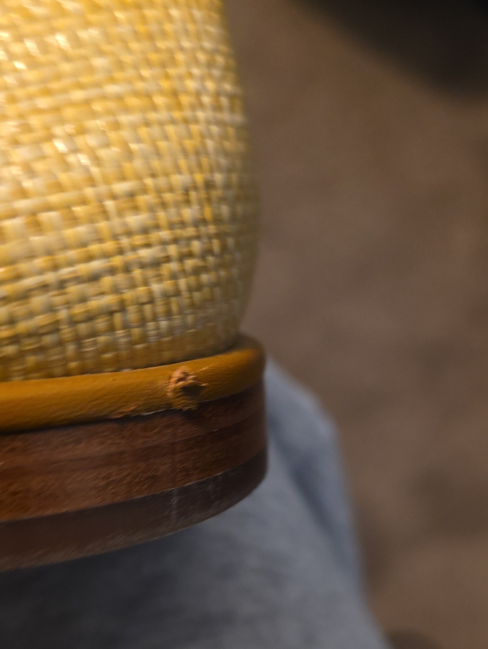 Women's Tan Raffia Penny Loafer - Leather Trim - Picture 8 of 8